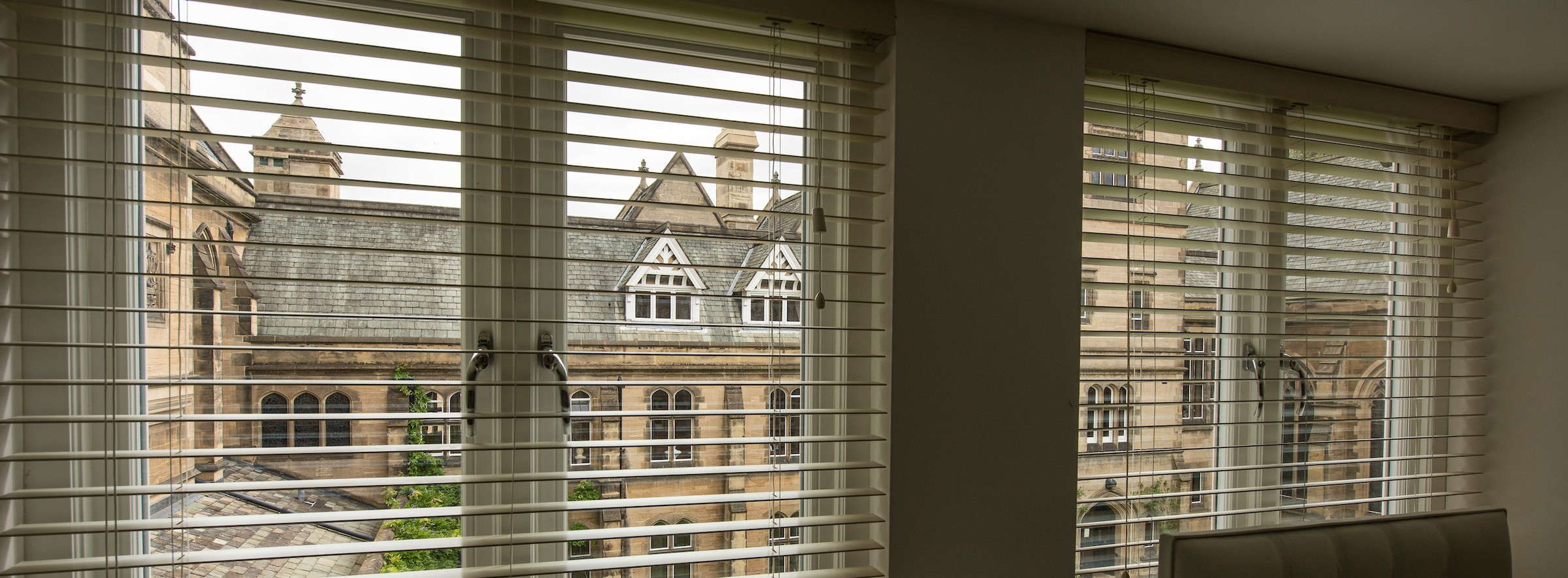 View of college through a window