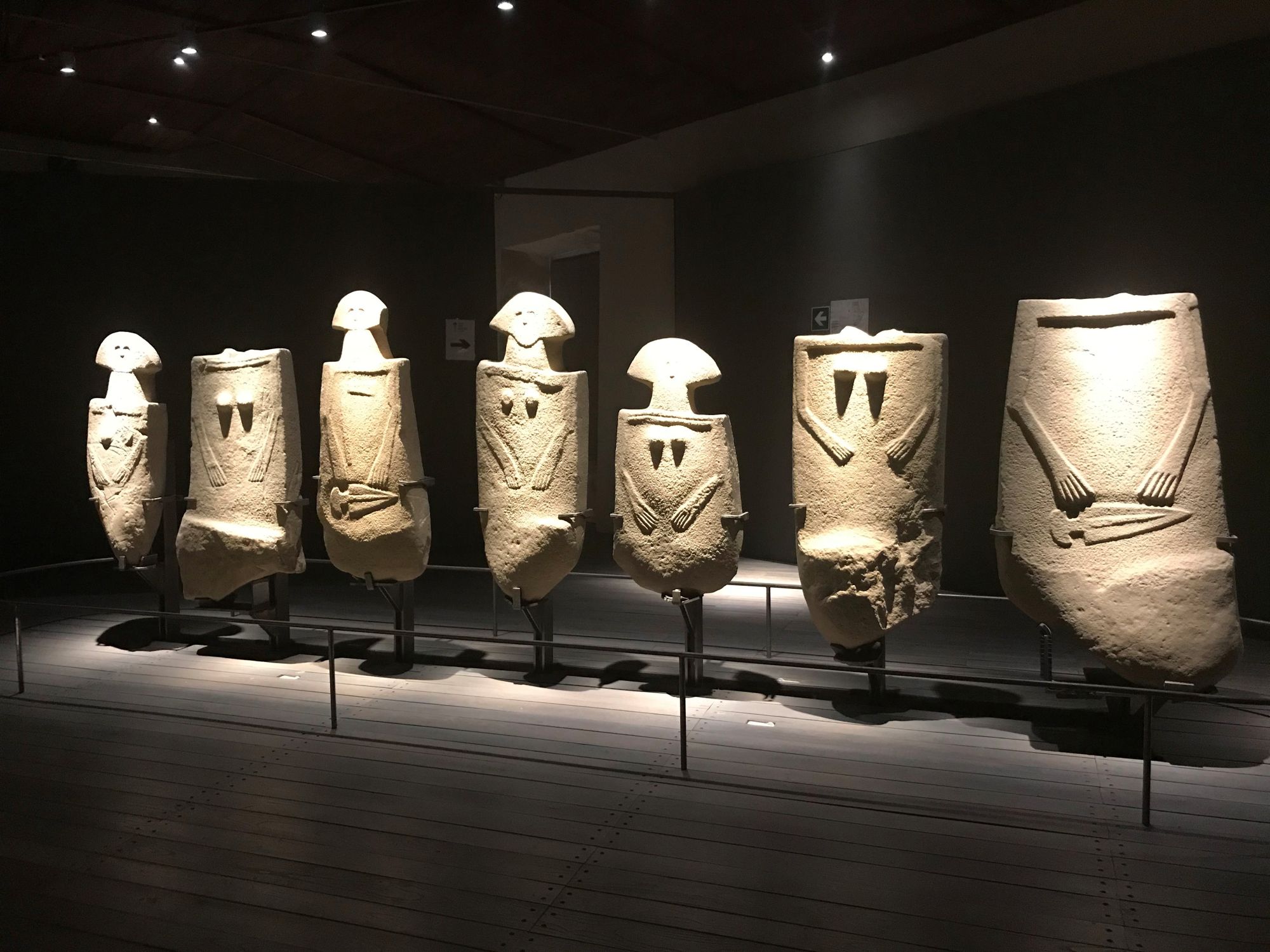 A display of ancient items in a museum