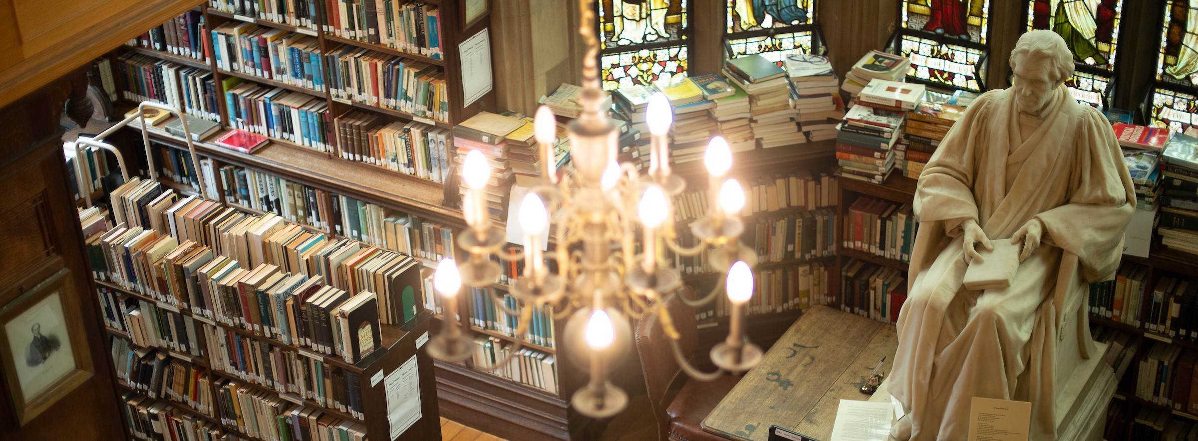 View of the Library with statue of James Martineau