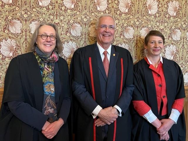 Michael Keller with the Principal and College Librarian