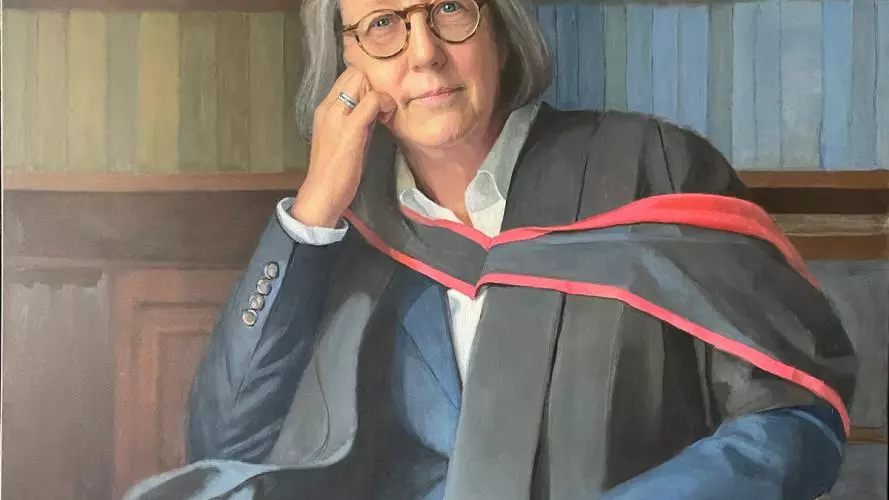 Portrait of a woman in academic gown