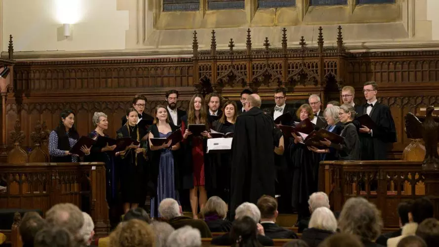 Choir singing in the chapel