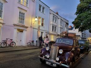 A vintage car on Holywell Street, Oxford
