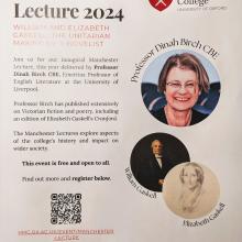 A picture advertising a the manchester lecture