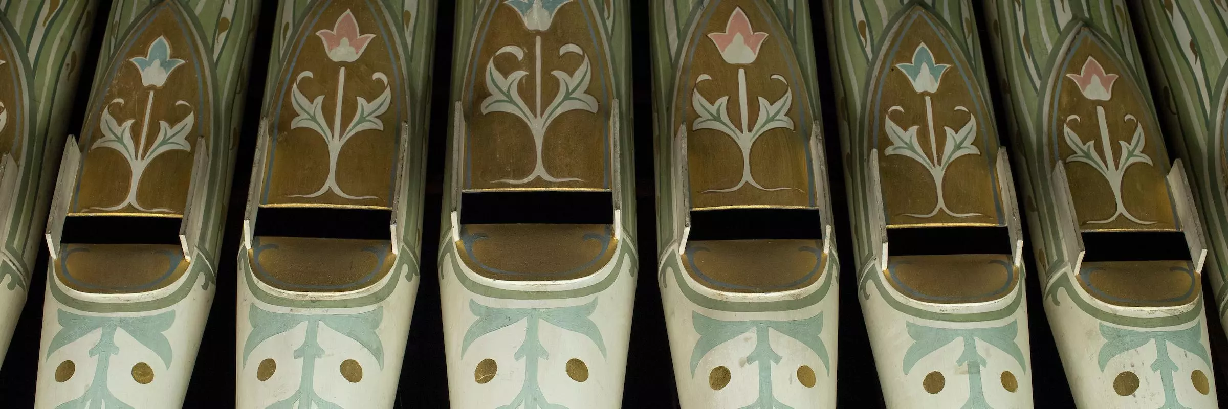 Detail of chapel organ pipes