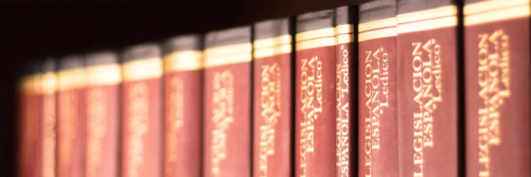 Law books on bookshelf