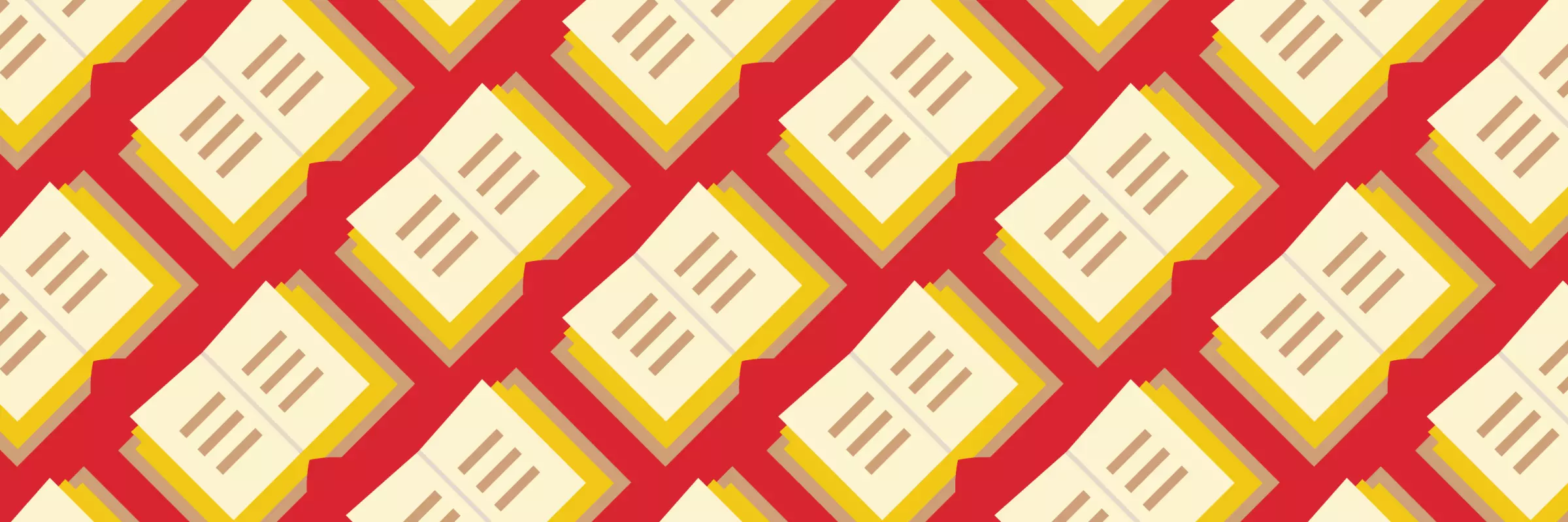 full width banner small books red