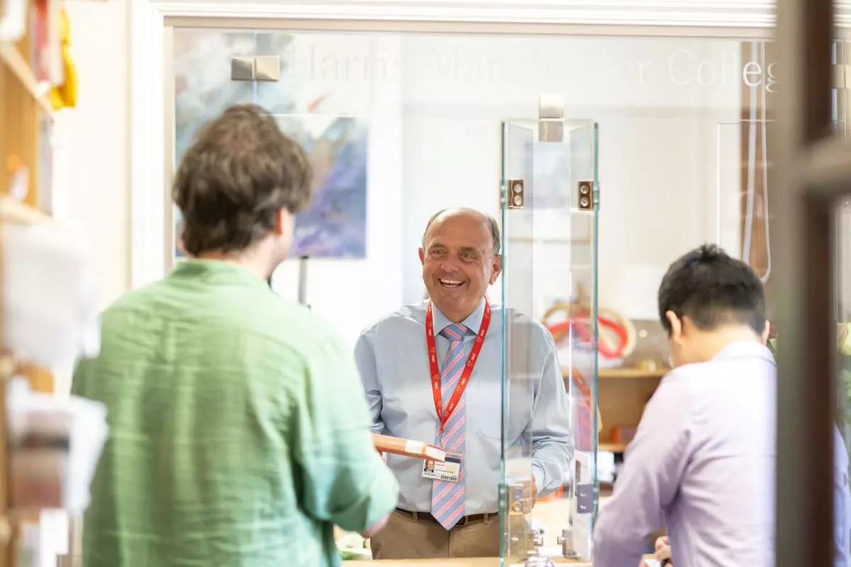 Man at a reception desk